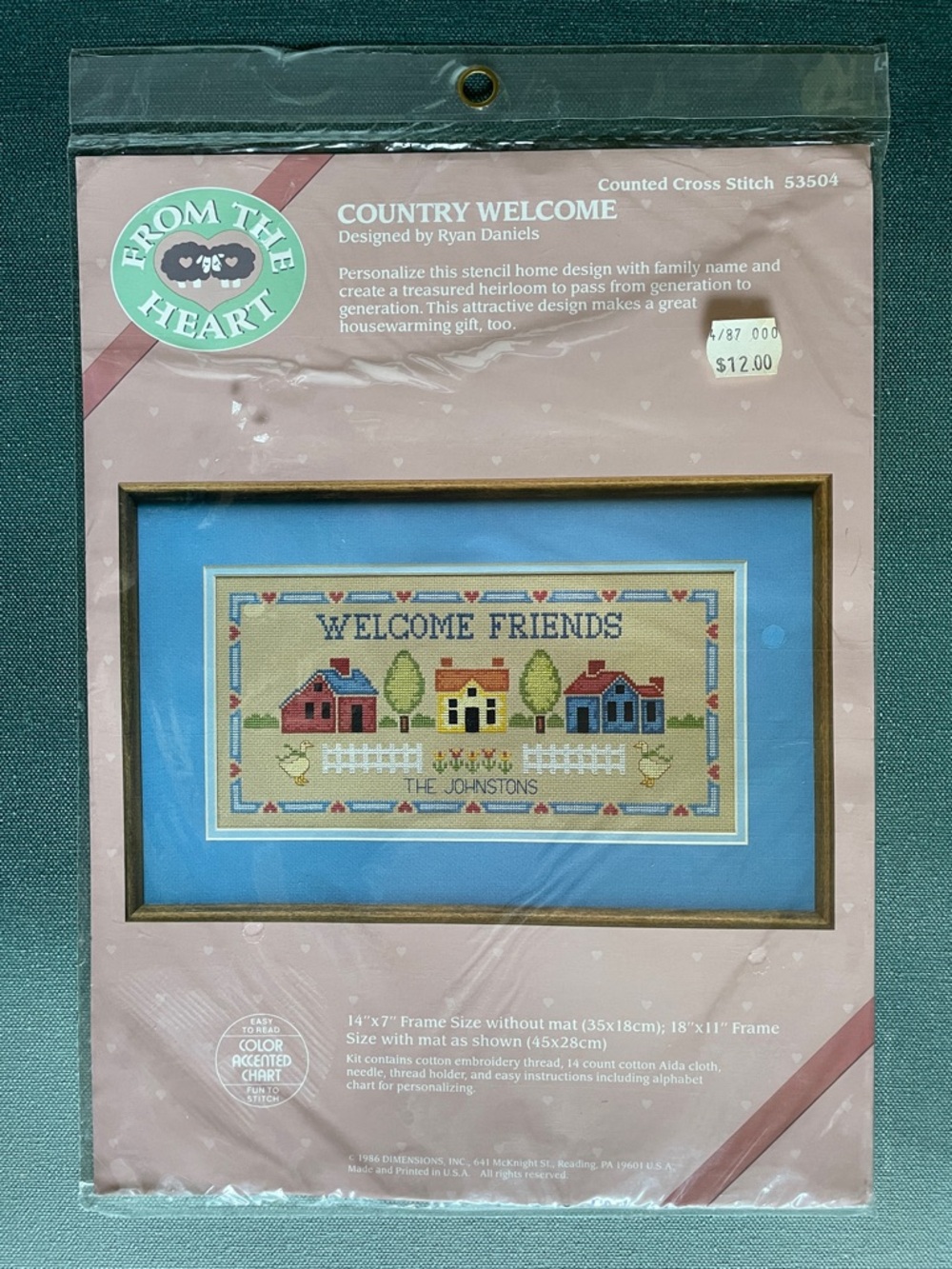 Dimensions Country Welcome Counted Cross Stitch Kit Vintage 1986